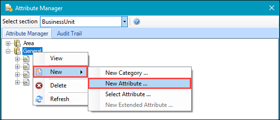 New Attribute option