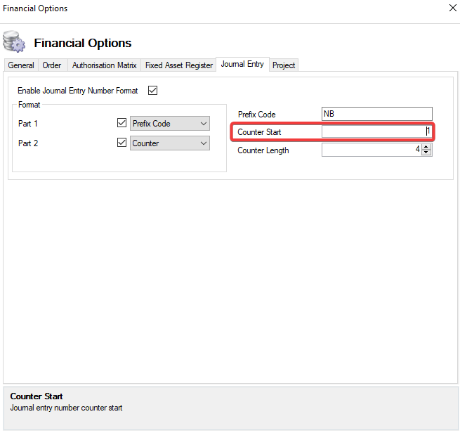 JournalEntryCounterStart