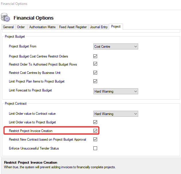 RestrictProjectInvoiceCreation