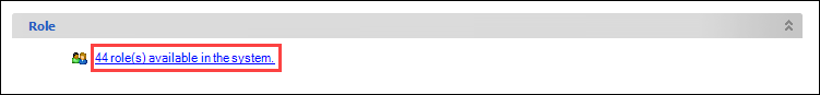 Role(s) available in the system link