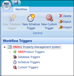 Workflow Triggers panel