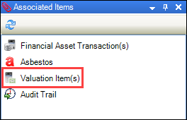 Valuation Item(s) option