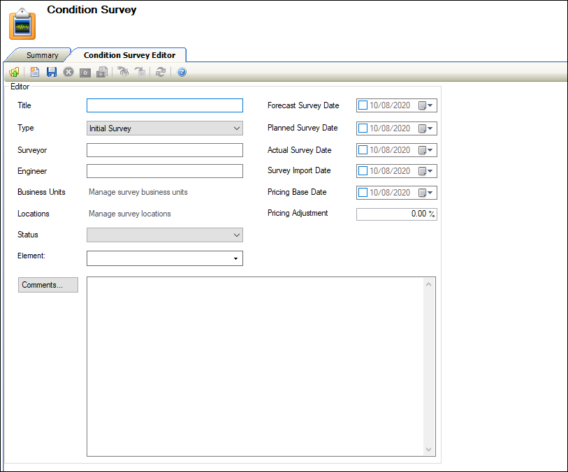 Condition Survey Editor