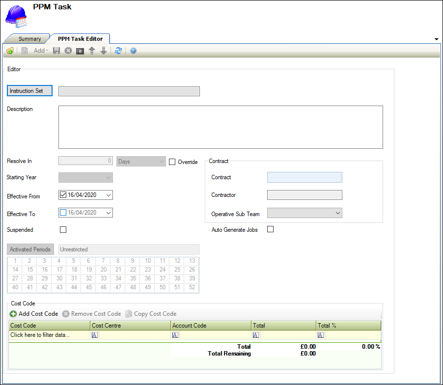 PPM Task Editor