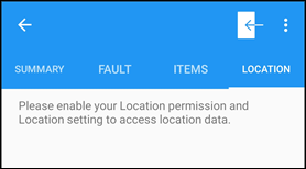 Enable location and settings message