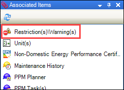 Restrictions\Warnings option