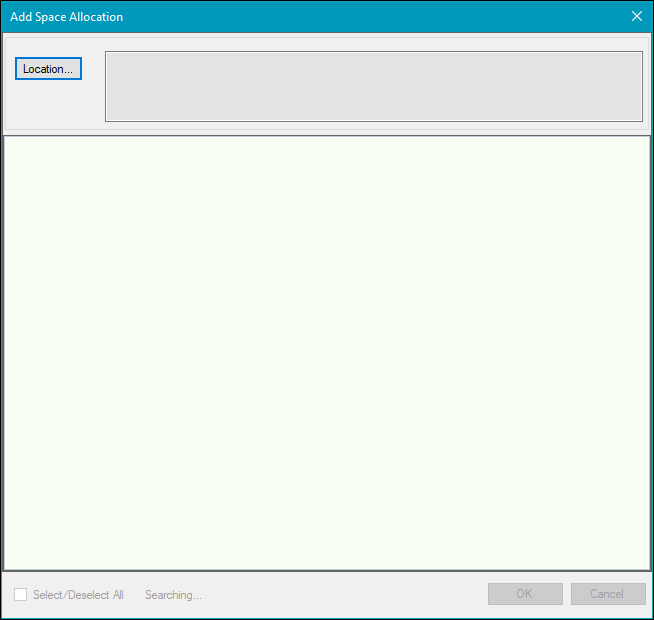 Add Space Allocation window