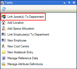 Link Asset(s) To Department option