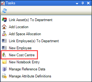 New Cost Centre option