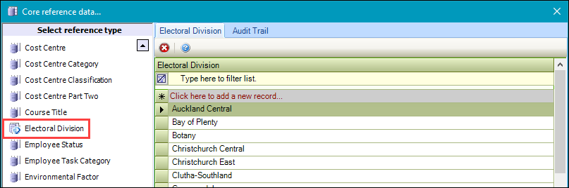 Electoral Division reference data