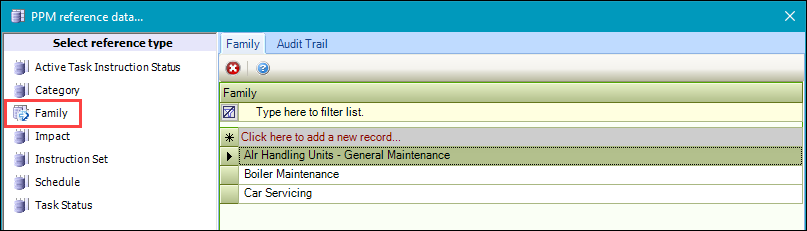 Family reference data