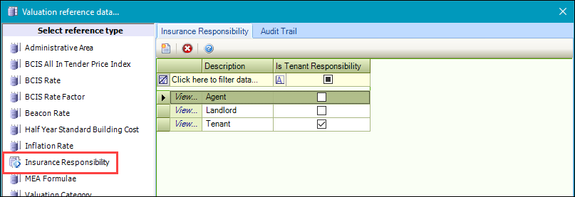 Insurance Responsibility reference data