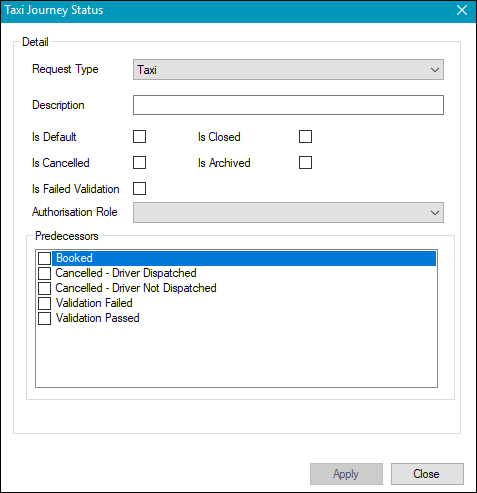 Add new Taxi Journey Status reference data