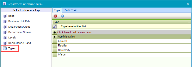 Types reference data