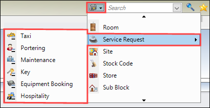 Select Service Request type