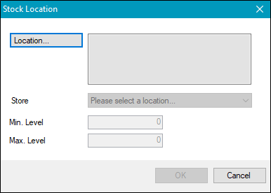 Stock Location window