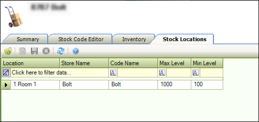 Stock Locations tab