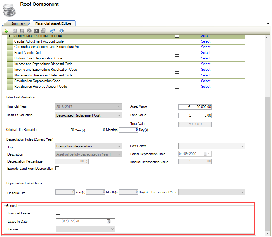 Example of additional fields