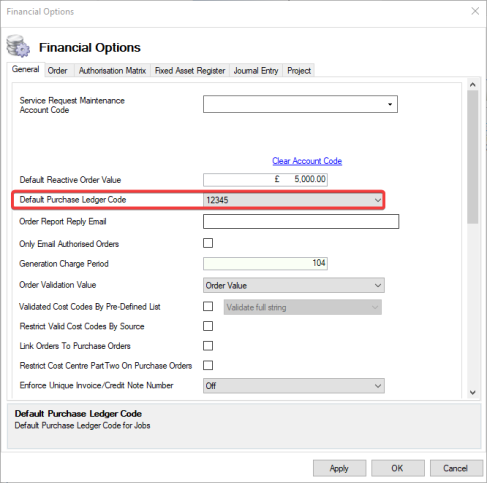 DefaultPurchaseLedgerCode