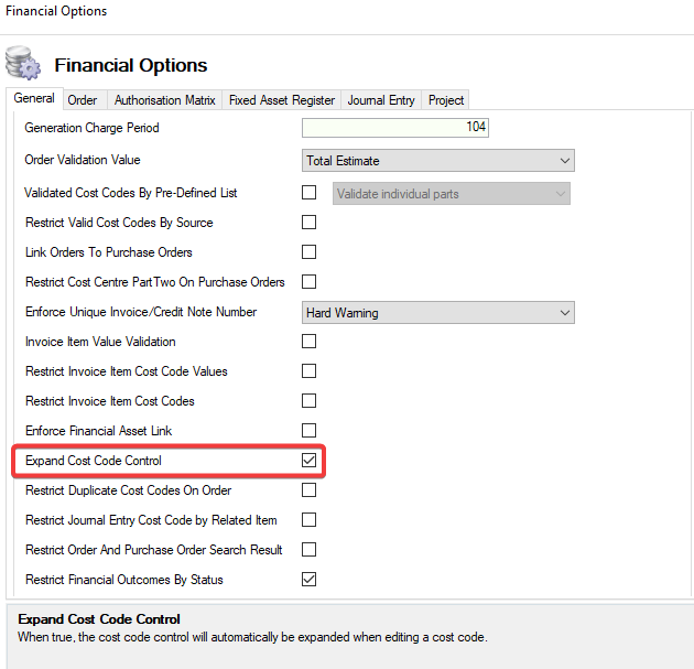 ExpandCostCodeSetting