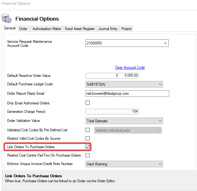 LinkOrdertoPurchaseOrderSetting