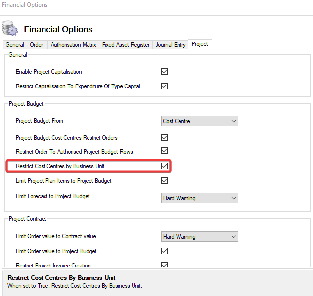 RestrictCostCentresByBusinessUnits