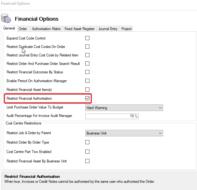 RestrictFinancialAuthorisationSetting