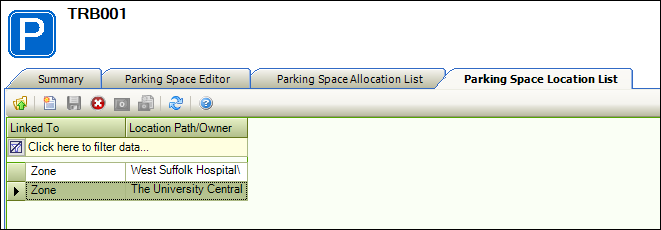 Parking Space Location List