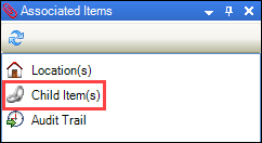 Child Item(s) option in the Associated Tasks panel