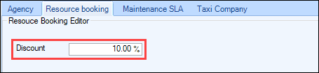 Discount field on the Resource Booking tab