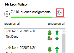 Manage the operative's assignment queue button