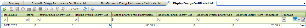 DisplayEnergyCertificateArchivedRecordDisplayed