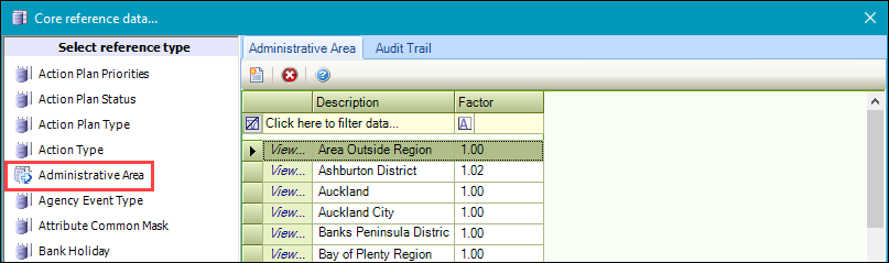 Administrative Area reference data