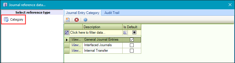 Category reference data