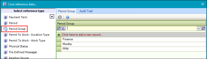 Period Group reference data