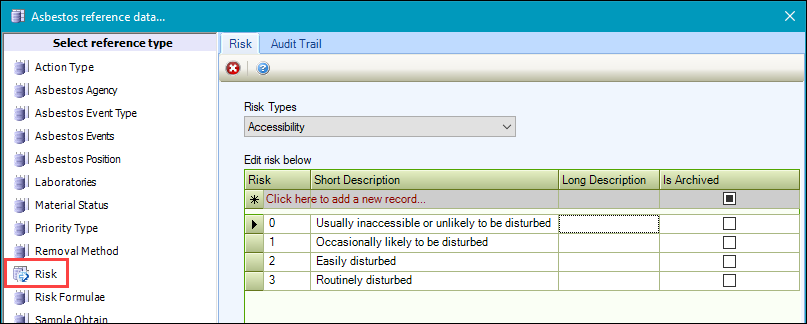 Risk reference data