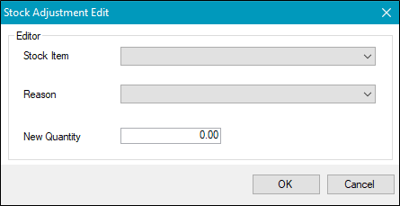 Stock Adjustment Edit