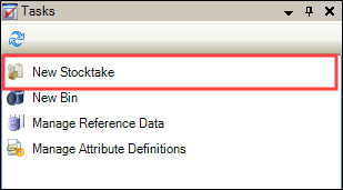 Tasks panel New Stocktake