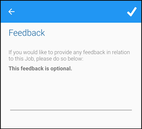 Feedback screen